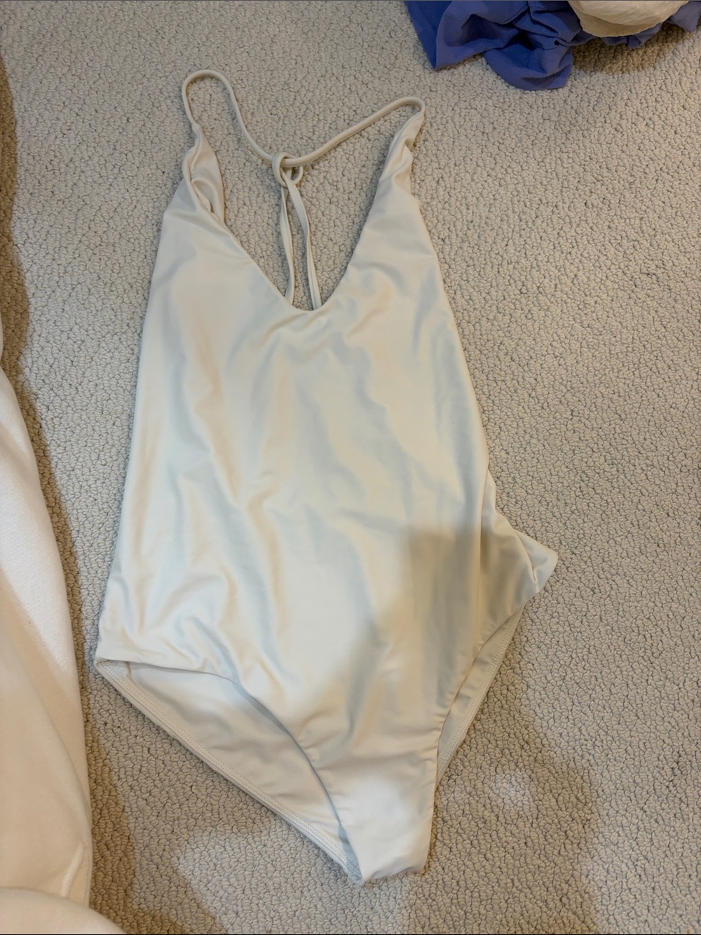 Mikoh Cream V-Neck One-Piece Swimsuit
